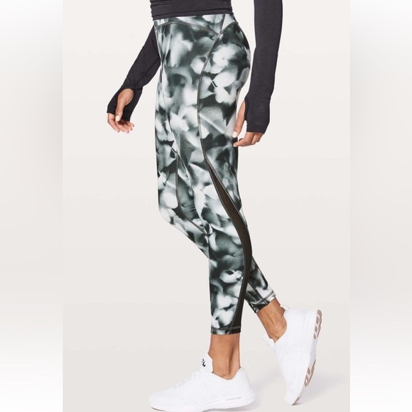 Lululemon Train Times Leggings Gray White Marble Mottled Size 6 - Picture 1 of 12